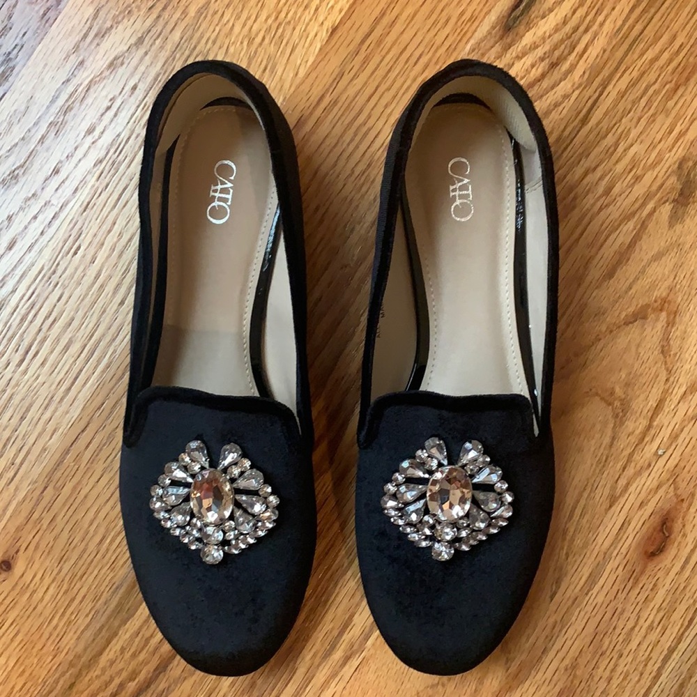 Black velvet shoes